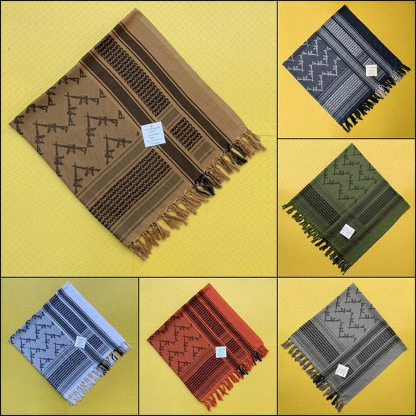 

cycling caps & masks men's scarf keffiyeh palestine shemagh women's tactical desert head warps neckwarmer arabic shemag hunting an, Black