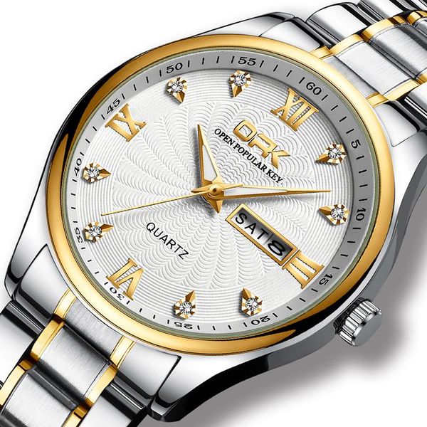 

wristwatches opk men watch, Slivery;brown