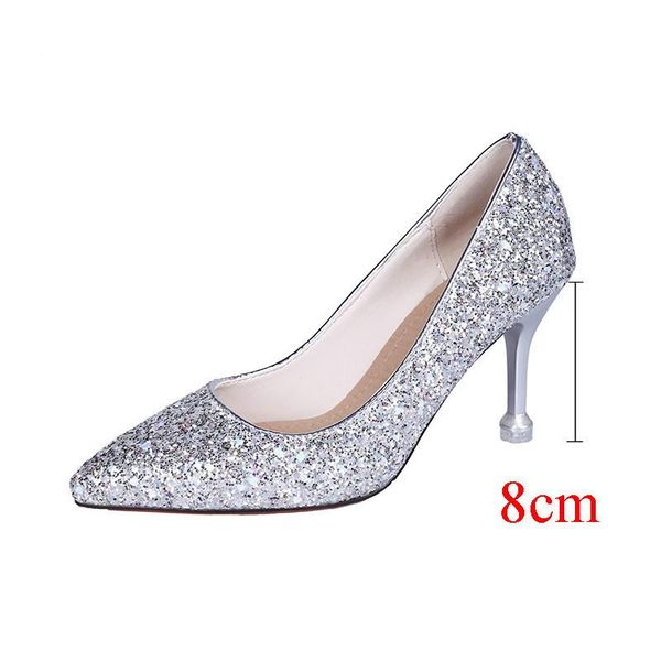 

dress shoes style wedding bride shingle high-heeled pointy bridesmaid gold powder crystal banquet bling high heels bridal, Black