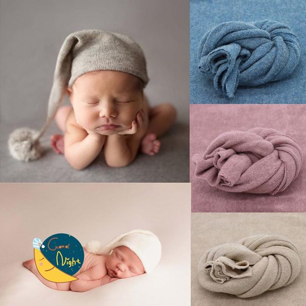 

caps & hats 40x170cm born pography props knitted fabric baby wraps studio blanket backdrop po shooting accessories, Yellow