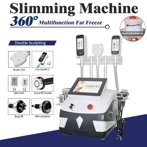

360 degree cryolipolysis fat ing machine body slimming double chin removal rf 40khz cavitation portable device, Black