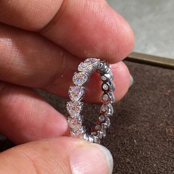 

wedding rings huitan fancy heart romantic engagement proposal for girlfriend silver color brilliant zirconia fashion jewelry women, Slivery;golden