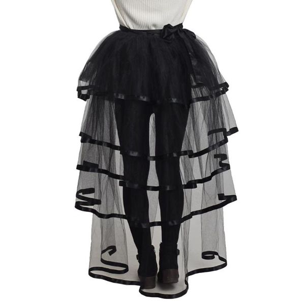 

costume accessories black burlesque bustle belt satin steampunk goth victorian halloween tiered bridal overskirt, Silver