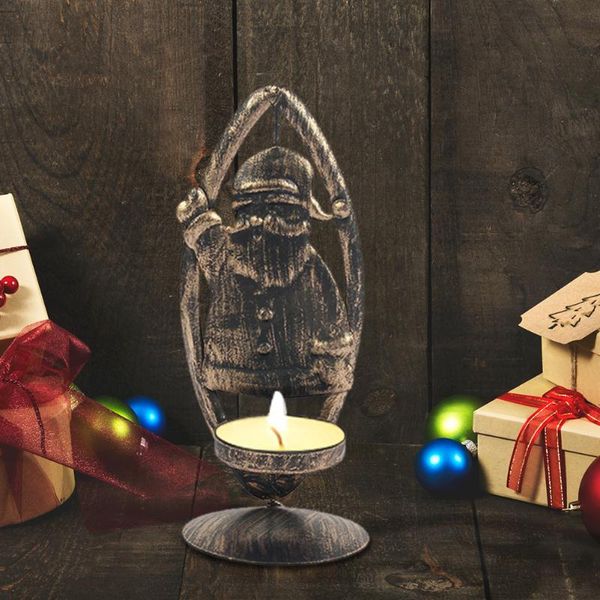 

candle holders vintage holder bronze metal christmas elk snowman pattern lighting candlestick wedding home decora accessories xmas gift