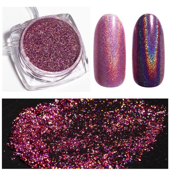 

nail glitter 0.2g laser rose gold holographic shiny powder magic mirror dust colorful rainbow chrome pigment gel polish art decor, Silver;gold