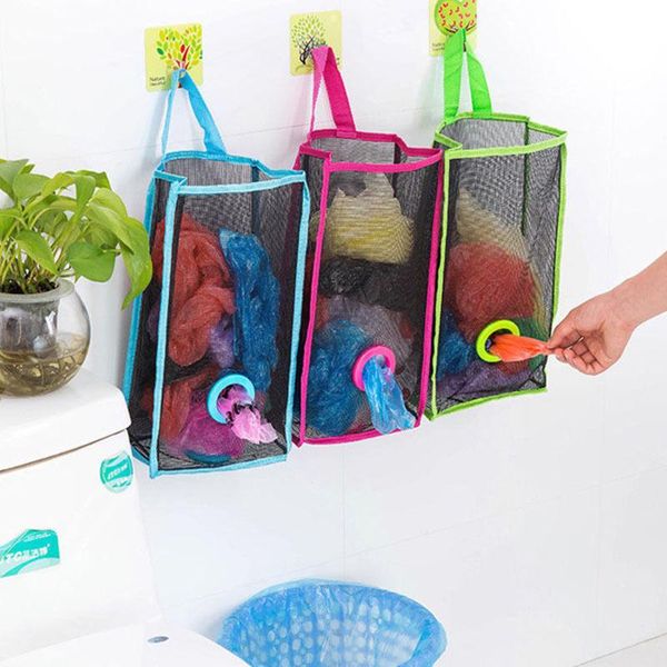 

storage bags breathable mesh hanging kitchen garbage bag packing pouch