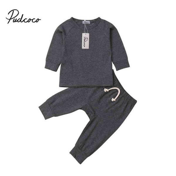 

pudcoco baby boy girl soft cotton pajamas clothes set sleepwear nightwear outfit for newborn infant children cloth kid clothing g1216, White