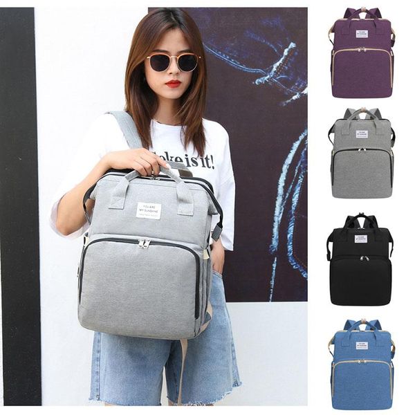 

diaper bags baby foldable mommy bag backpack bed waterproof maternity capacity multifunction sleeping for travel