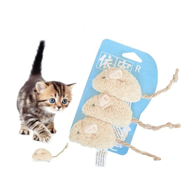 

cat toys 3pcs mouse plush simulation catnip toy kitten teething scratching interactive pet supplies