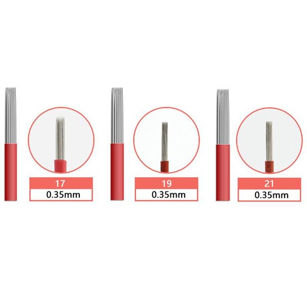 

tattoo needles 30pcs semi permanent makeup eyebrow microblading 17/19/21 round microneedling
