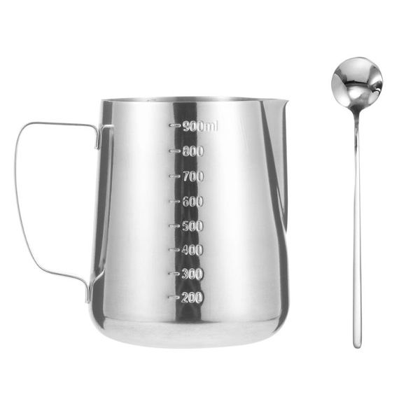 

mugs 1 set of candle making pot mocha cup coffee with stirring spoon (silver)