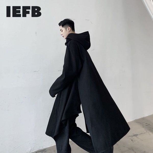 

iefb /men's wear spring design hooded multi-dressing pullover windbreaker black big size long sleeve clothes 9y3987 210524, Tan;black
