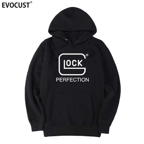 

in glock we trust men's and women's combed cotton hoodie, Black