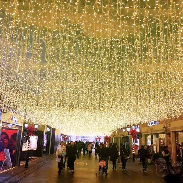 

led flashing string all over the sky hanging waterfall water ice bar star lights net red restaurant