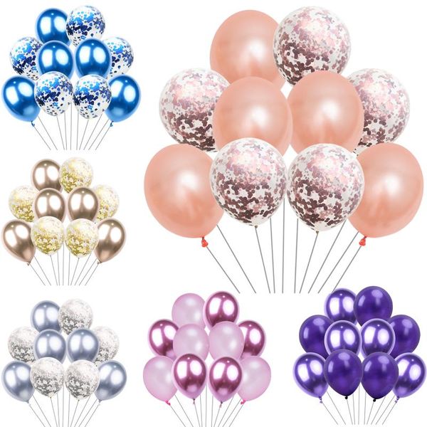 

party decoration 10pcs/lot 12inch latex balloons multi colored confetti balloon birthday wedding balony inflate helium ballon