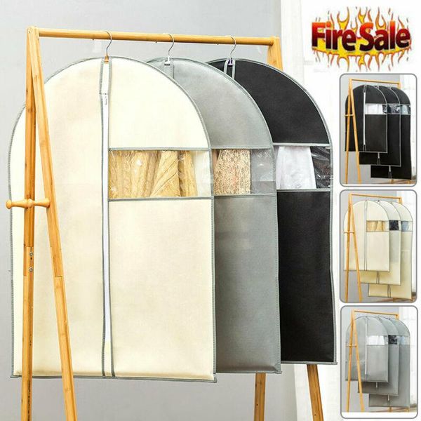 

selling breathable dust cover hanging garment coat clothes protector bags damp-proof organizers storage boxes & bins