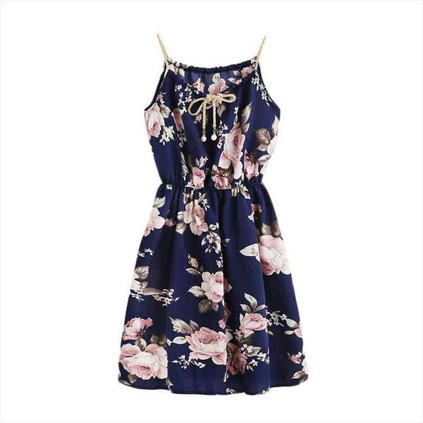 

women dresses summer v neck floral women flower faux pearl braided rope spaghetti strap a-line mini dress, Black;gray