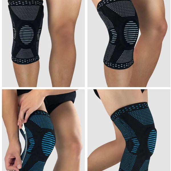 

elbow & knee pads silicone padded supports brace basketball fitness protection sports sleeve football running mountain climbing 1 pc, Black;gray