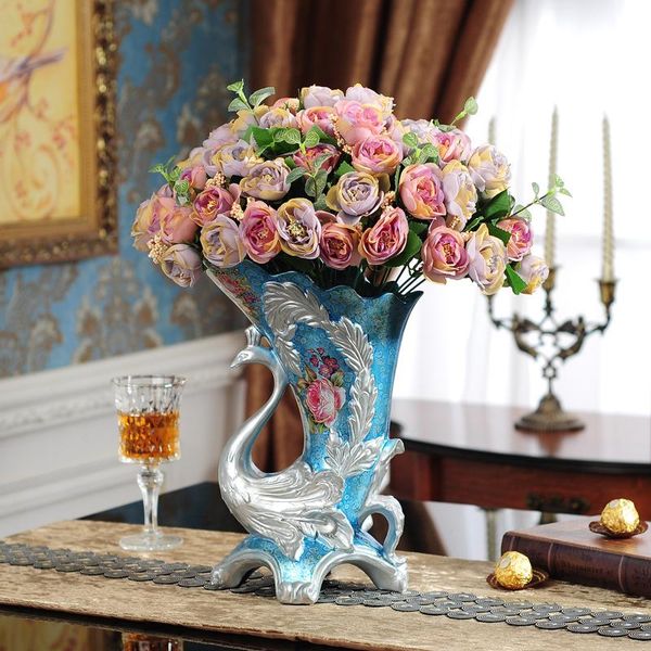 

vases european resin vase luxury living room coffee table decoration creative phoenix flower inserted modern fashion home access