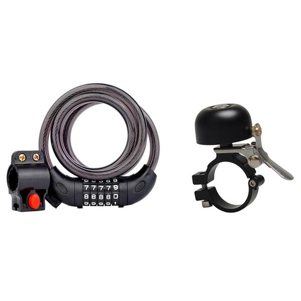 

bike horns lock with mounting bracket 1.2m cable bicycle bell cycling horn handlebar