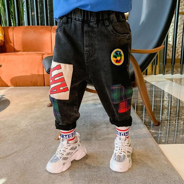 

jeans 2021 baby boys casual trousers autumn denim pants kids teen boy children loose bottoms clothing 10 12 years, Blue