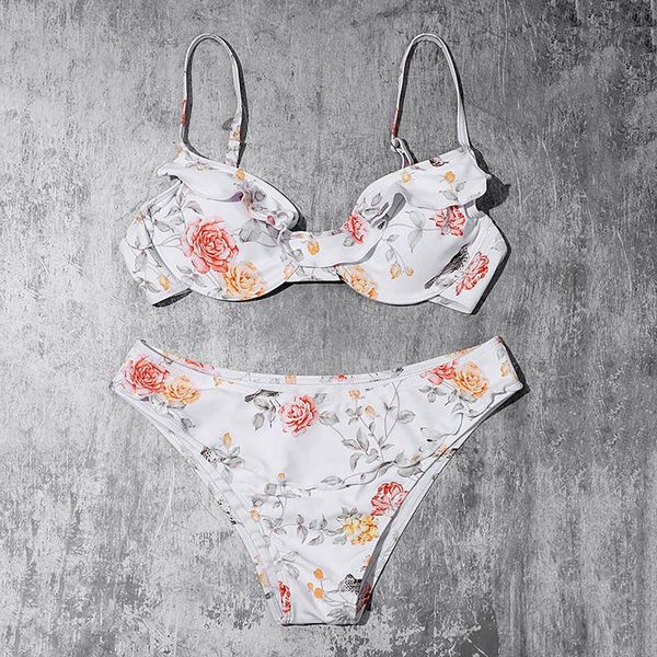 

women's swimwear floral bikinis 2021 mujer low waist swimsuit women micro female sport bathing suit brazilian biquini zwempak #t1g, White;black