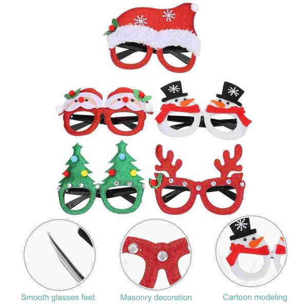 

christmas decorations 5 pairs creative eyeglasses frames funny glasses props