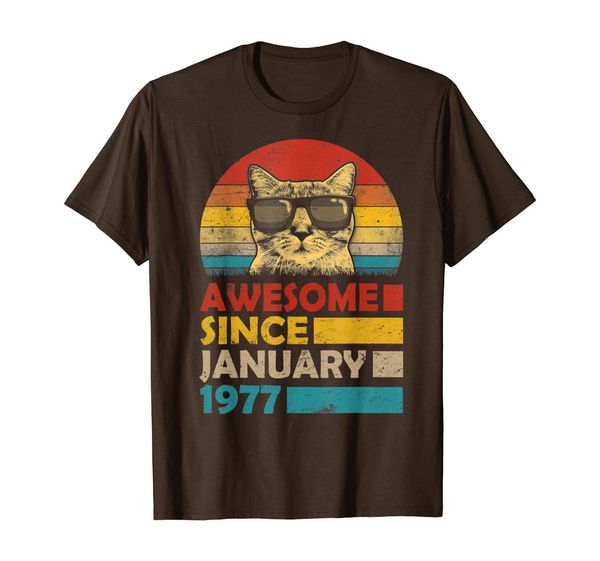 

epic since january 1977 43rd birthday gift 43 yrs old t-shirt, White;black