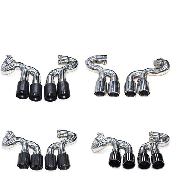 

motorcycle exhaust system 1 pair muffler tip for b-mw x5 f15 2014-2021 change sport m diffuser glossy carbon fiber pipe stainless steel nozz