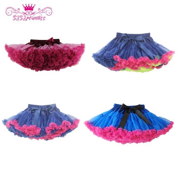 

skirts baby girls fluffy chiffon tutu pettiskirts princess skirt ballet dance for 2-10 years, Blue