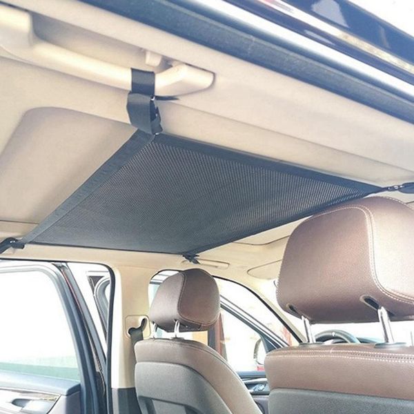 

car organizer universal ceiling storage net cargo in with zipper pocket roof interior bag for auto container accessories