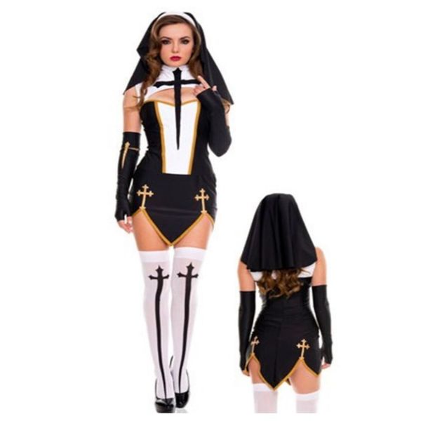 

cosplay costumes fun underwear performance nun game uniform halloween, Black