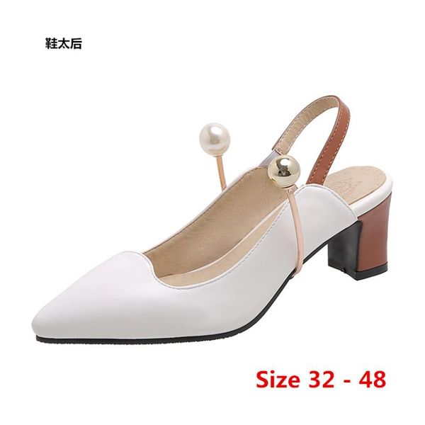 

dress shoes summer style scarpin high heels women's party wedding heel stiletto slingbacks woman pumps small big size 32 - 48, Black