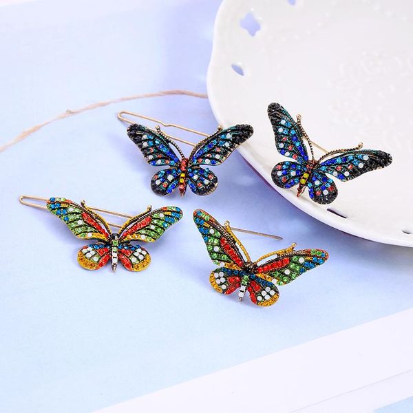 

pins, brooches luxury butterfly vintage gold color crystal pins for women collar arrival fashion jewelry, Gray