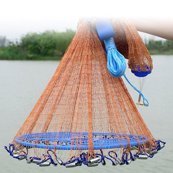 

fishing accessories 4.8m-7.2m diameter with sinker cast net network usa hand outdoor throw catch