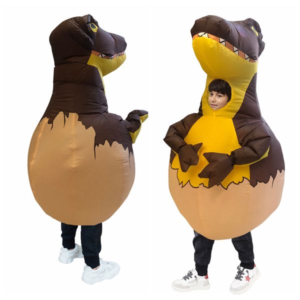Costumi mascotteBambini T-REX Costumi gonfiabili Costume di Halloween Uovo di dinosauro Blow Up Disfraz Festa Regalo di compleanno per bambini UnisexMascot