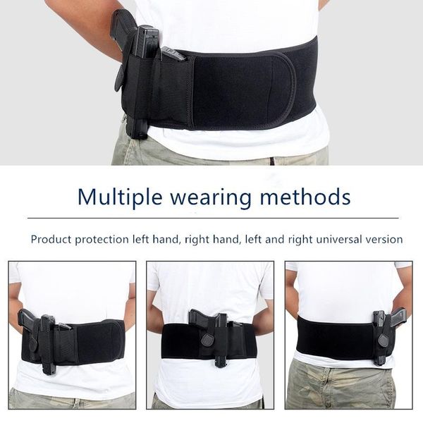

belts pistol holster belt waist cover portable hidden wide mobile phone outdoor hunting shooting defense, Black;brown