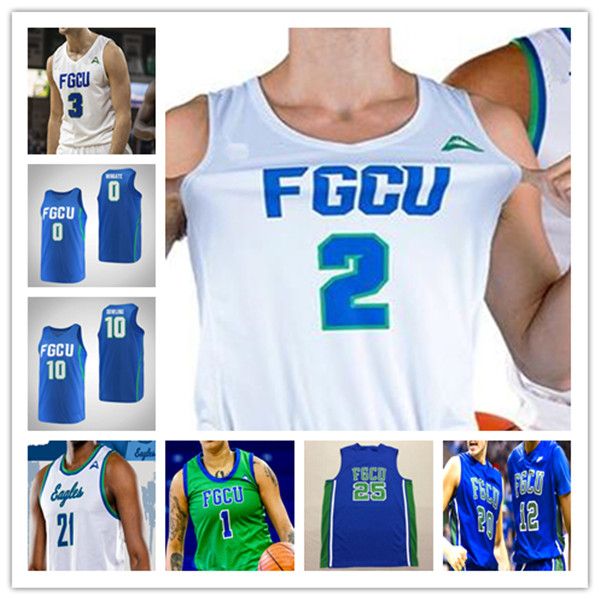 Custom College Basquetebol Florida Gulf Coast FGCU Jersey Cyrus Largie Caleb Catto Jalen Warren Eli Abaev Dakota Rios Dom Londres Franco Miller Jr. Luis Rolon 4xl