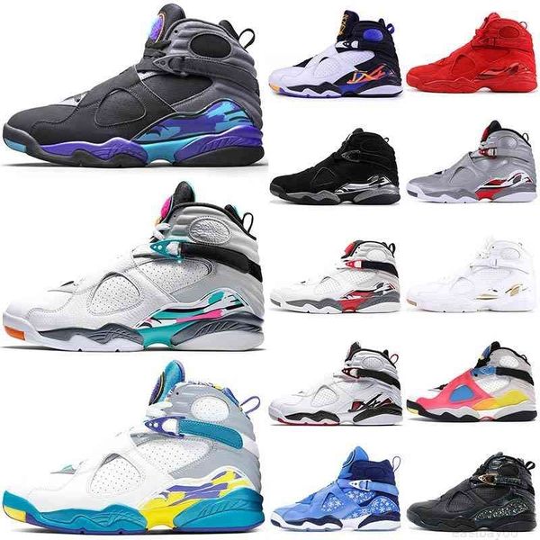 

fashion jumpman 8 8s mens women basketball shoes aqua black south beach white valentines countdown pack trainers sneakers 7-13