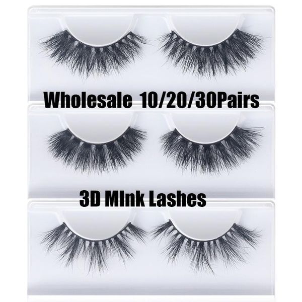 

wholesale 3d mink eyelashes 100% cruelty handmade 10/20/30 pairs lashes full strip soft false makeup