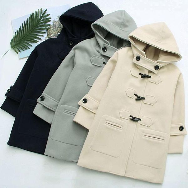 

women's down & parkas autumn winter coat women casual wool solid jackets female elegant single-breasted hooded ladies medium long woole, Black