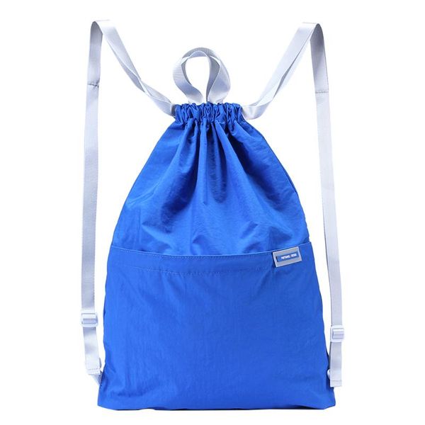 

outdoor bags drawstring backpack bag gym string sack with zipper side pocket for picnic sport beach travel