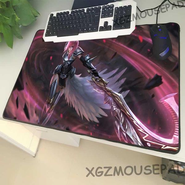

mouse pads & wrist rests xgz anime large size pad lock side cartoon female warrior lappc table mat beautiful girl rubber non-slip