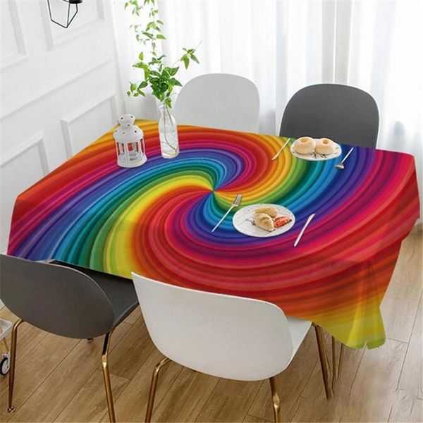 

table cloth tablecloth rectangular rainbow printed party dining cover mat clothes anti-scalding anti-oil home decor
