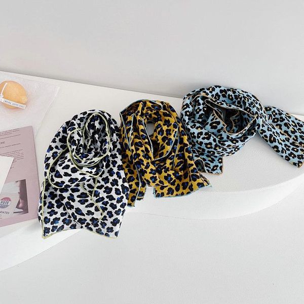 

scarves autumn winter cotton linen leopard kids scarf korean soft thin for girl boys children accessories wholesale drop, Blue;gray