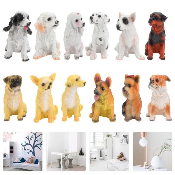 

decorative objects & figurines 12pcs children's educational wild model ornament dog