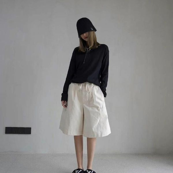 

women's pants & capris 2021 summer classic fashion simple linen ing poet shorts design loose versatile casual j1, Black;white