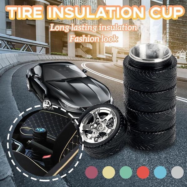 

water bottles creative car tire insulation cup stainless steel suitable for fans