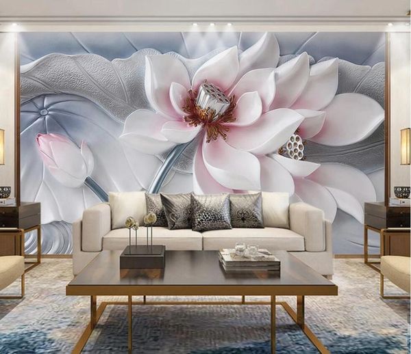 

wallpapers wallpaper lotus flower mural wall painting for living room bedroom home decor frescoes murals decorative