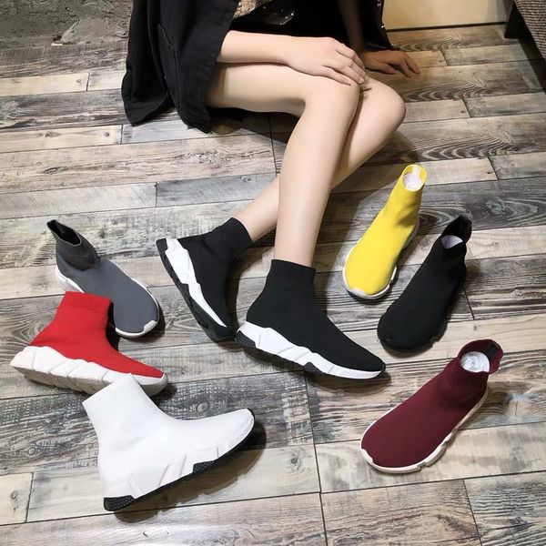 

2021 speed sneakers luxury sock casual shoes trainer 1 2.0 triple red socks race runners black men and women sports size 36-45